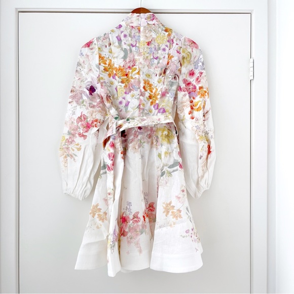 NWT Zimmermann Natura Buttoned Mini Dress in Kaleidoscope Garden 1 - Picture 6 of 15